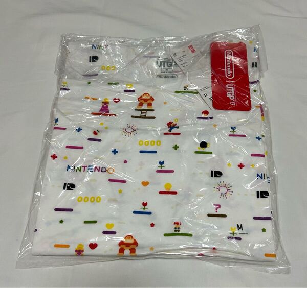 新品 UNIQLO UT スーパーマリオ 半袖 Tシャツ MEN Mサイズ 白地総柄 Nintendo 袋未開封