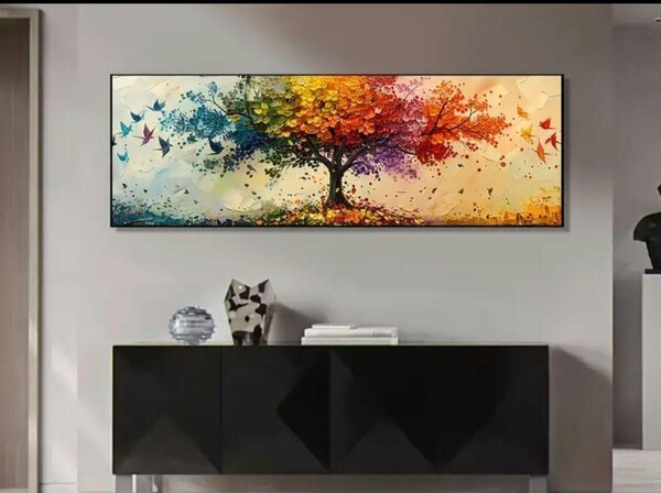 超大型 クリムト 生命の木 抽象画 キャンバスウォールアートtree of life 夕暮 模写
