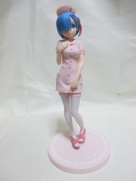 Re:ゼロから始める異世界生活 レム ピンクのコスチューム ナース服ver, フィギュア 箱無 ジャンク品