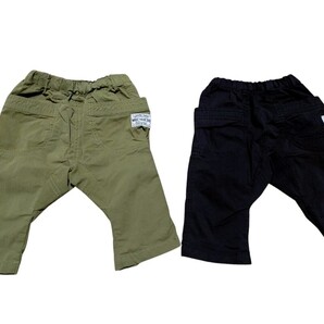 MAKE YOUR DAY メイクユアデイ 涼素材ナイロンパンツ 80 2枚セット カーキ ブラック