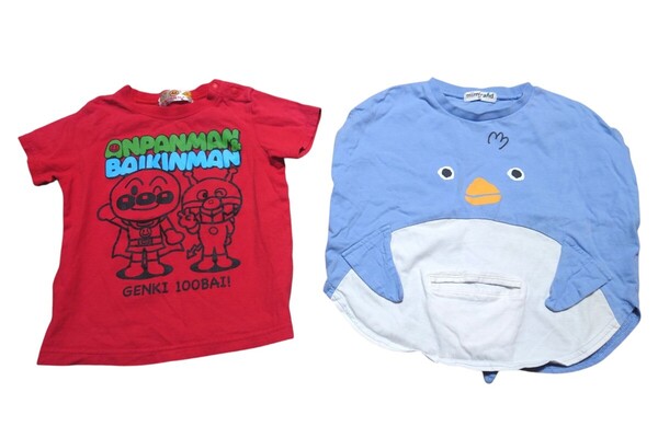男の子 キッズ 半袖Tシャツ 半袖トップス アンパンマン ペンギン 2点セット 95