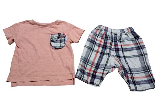 BREEZE ブリーズ 男の子 キッズセットアップ 上下セット 半袖Tシャツハーフパンツ 90