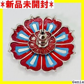 お香立て おしゃれ 香炉 ミニ 線香立て 仏壇用 線香 斎 茶屋 ヨガ館用 蓮-琺瑯彩風 8.8×3cm 赤&青 53