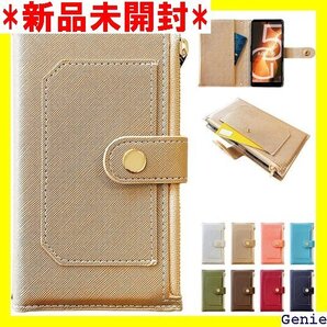 Libero 5G III A202ZT 対応 ケース ポケット付き サフィアーノ スマホケース NB ゴールド 8