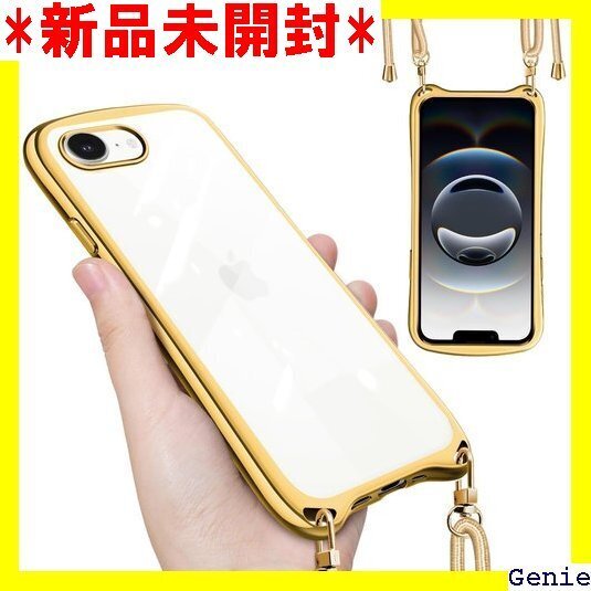 iPhone 16e 用 ケース クリア ショルダー one 16e 用 スマホケース 6.1インチ ゴールド 49