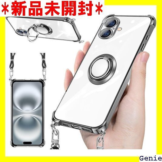 weiaoluo iPhone 16 ケース クリア ップ 携帯ストラップ 肩掛け 車載ホルダー対応 ブラック 36
