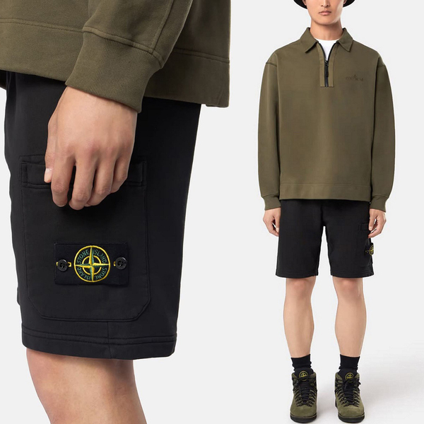 送料無料 31 STONE ISLAND ストーンアイランド K1S15 6200012 S0051 V0029 ブラック スウェット ショートパンツ size S
