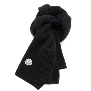 送料無料 161 MONCLER モンクレール 3C00026 M1900 ブラック マフラー カシミヤ混合 SCIARPA