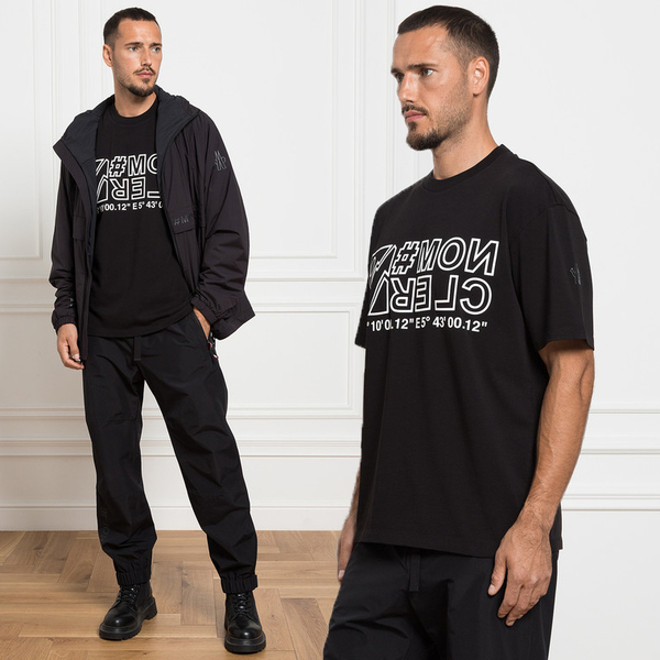 送料無料 208 MONCLER モンクレール 8C00006 83927 ブラック Tシャツ カットソー 半袖 size S