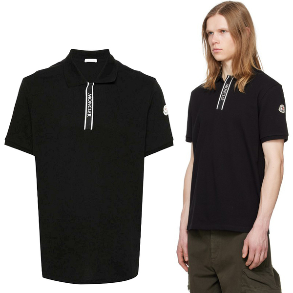 送料無料 113 MONCLER モンクレール 8A00002 89A16 ブラック ポロシャツ 半袖 size L