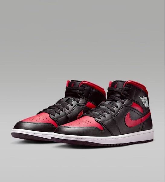 ★新品未使用★NIKE AIR JORDAN1 MID エアジョーダン1 MID 25.5cm ブラック/レッド DQ8426-067