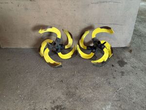 BB1 ヤンマー ポチ FP300 爪、爪軸左右セット 軸径約20ミリ ピン径約8ミリ 管理機 パーツ 部品 農くる 山口発