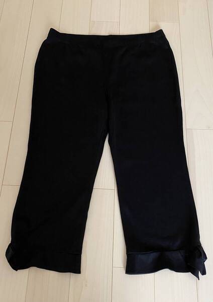 Rose Tiara ローズティアラ リボンレギンスパンツ 七分丈 ブラック 44 13号 LL used