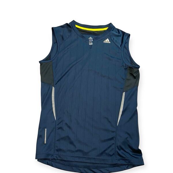 【送料無料】adidas アディダス タンクトップ ノースリーブ Clima365 スポーツウエア シャツ トップス メンズ Lサイズ ネイビー系