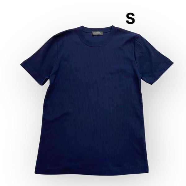 【送料無料】ナノユニバース 半袖 Tシャツ カットソー クルーネック ネイビー トップス メンズ レディースS