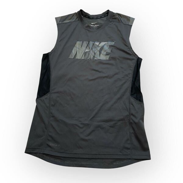 【送料無料】NIKE ナイキ タンクトップ ノースリーブ ブラック グレー ドライフィット メンズM トレーニングウェア スポーツ