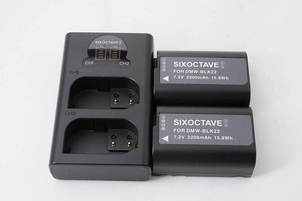 SIXOCTAVE JAPAN Battery Pack DMW-BLK22 充電器 互換バッテリー x2 @4145