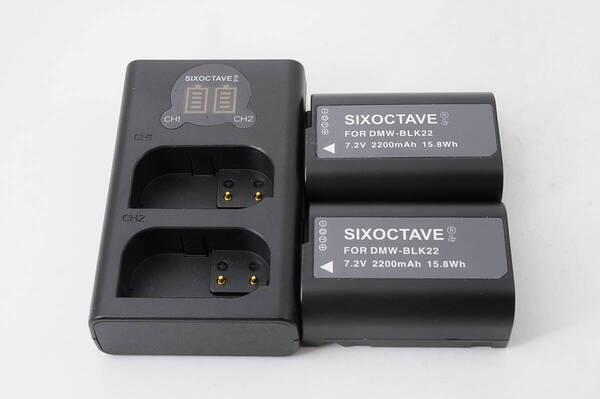 SIXOCTAVE JAPAN Battery Pack DMW-BLK22 充電器 互換バッテリー x2 @4146