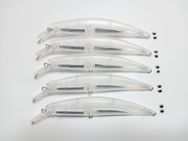 未塗装 本流 大型トラウト シーバス用 シンキングミノー 110S 18g 5個セット スピアヘッドリュウキ好きに サクラマス ヤマメ ニジマス