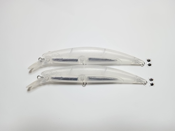 未塗装 本流 大型トラウト シーバス用 シンキングミノー 110S 18g 2個セット スピアヘッドリュウキ好きに サクラマス ヤマメ ニジマス