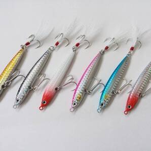 ジグミノー メタルジグ 安定姿勢 42g 8cm 6色 セット フェザー付き シーバス 青物 根魚 ロックフィッシュ フラットフィッシュ