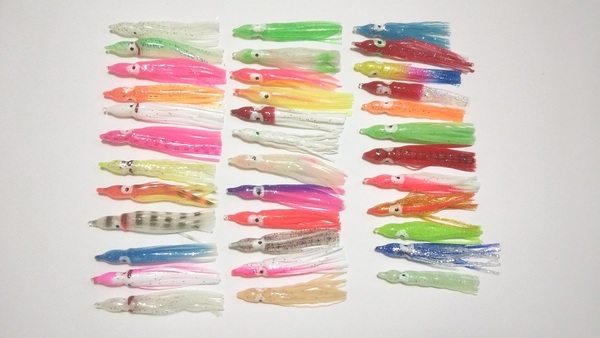 タコベイト 7~8cm ラメ入り 10本 セット 夜光多め 画像の中からランダムで封入 根魚 ロックフィッシュ ワーム イカ スカート ソフトルアー