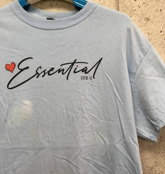 中古 アメリカ古着 GILDAN ギルダン Tシャツ メンズ サイズ 青 ブルー ロゴプリント ビンテージ カジュアルブランド品 送料無料