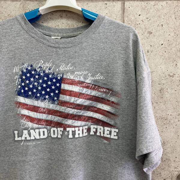 中古 アメリカ古着 GILDAN ギルダン Tシャツ メンズ XL LL 2L 灰色 グレー プリント ビンテージ カジュアルブランド品 送料無料
