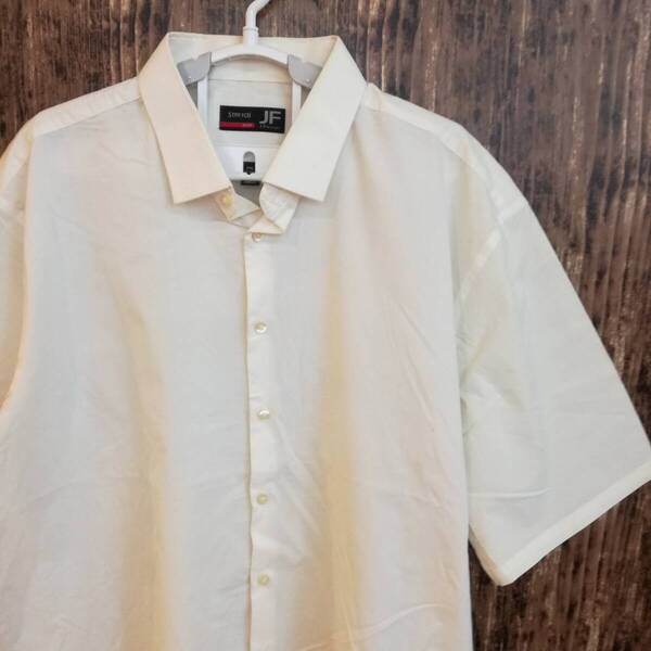 中古 アメリカ古着 J.Ferrar J.フェラー 半袖シャツ メンズ XXLサイズ 3L 2XL 白色 ホワイト カジュアル おしゃれ 送料無料