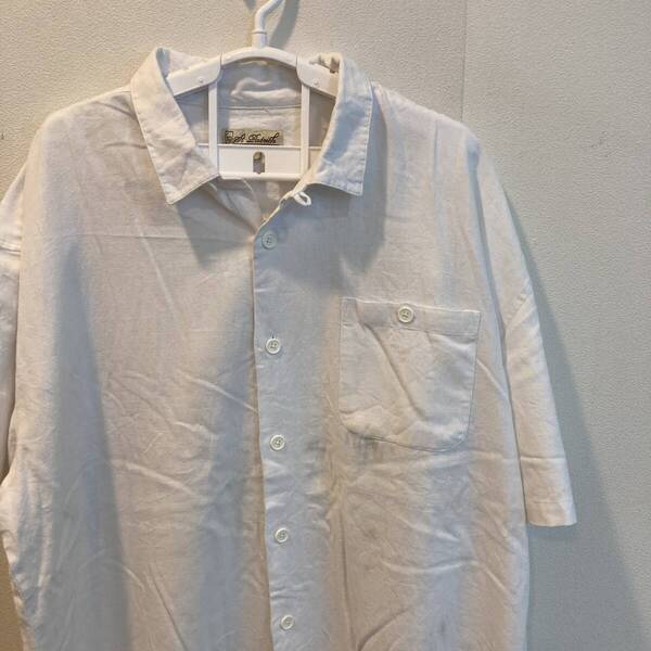 中古 アメリカ古着 St.Petrich セイント ペトリチ 半袖シャツ メンズ 3Lサイズ相当 2XL XXL 白色 ホワイト カジュアル おしゃれ 送料無料