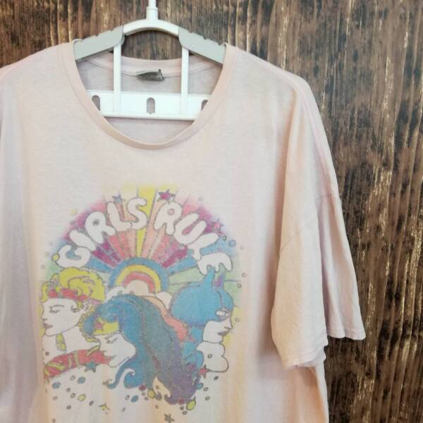 中古 アメリカ古着 JUNK FOOD ジャンクフード Tシャツ メンズ Lサイズ 桃色 ピンク ビンテージ カジュアルブランド品 送料無料
