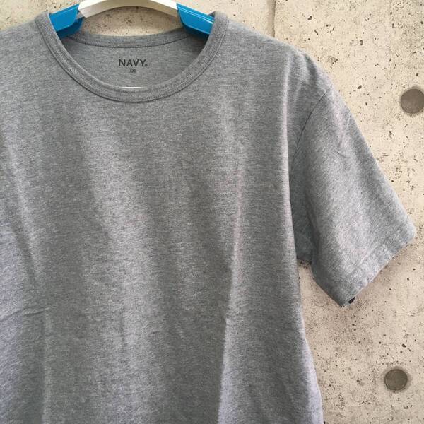 中古 アメリカ古着 NAVY ネイビー Tシャツ メンズ XXL 3L 2XL 灰色 グレー ビンテージ カジュアルブランド品 送料無料