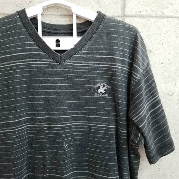 中古 アメリカ古着 Polo Club ポロクラブ Tシャツ メンズ Lサイズ 灰色 グレー ビンテージ カジュアルブランド品 送料無料