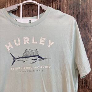中古 アメリカ古着 Hurley ヒューリー Tシャツ メンズ Mサイズ 水色 スカイブルー カジュアルブランド品 送料無料