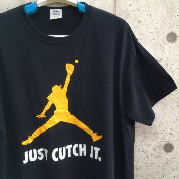 中古 アメリカ古着 GILDAN ギルダン Tシャツ メンズ Lサイズ 黒 ブラック 文字ロゴ ビンテージ カジュアルブランド品 送料無料