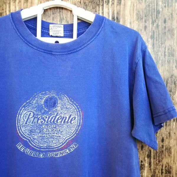中古 アメリカ古着 Anenan Tシャツ メンズ Mサイズ 青色 ブルー ビンテージ カジュアルブランド品 送料無料