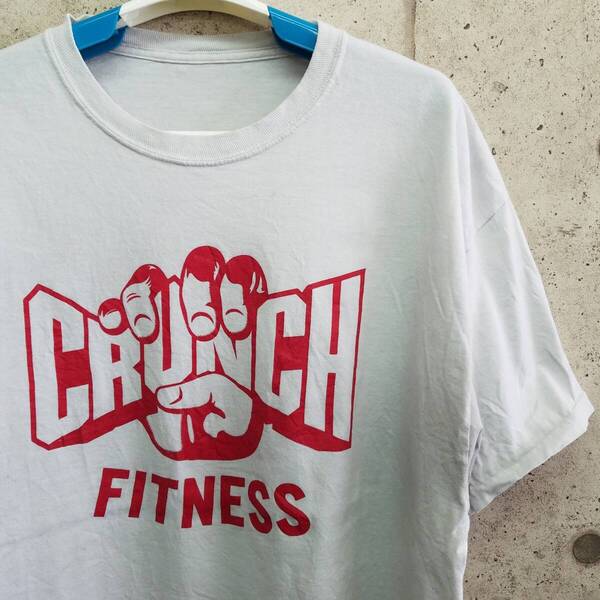 中古 アメリカ古着 CRUNCH クランチ Tシャツ メンズ XLサイズ相当 2L LL 白 ホワイト ビンテージ カジュアルブランド品 送料無料