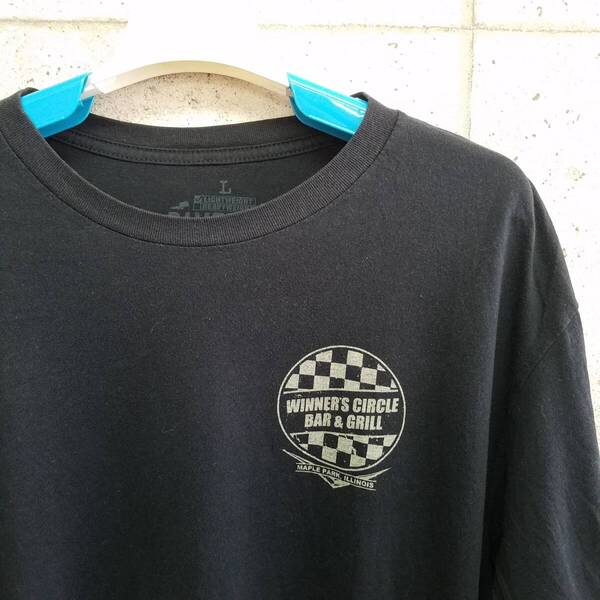中古 アメリカ古着 DIVE BAR ダイブバー Tシャツ メンズ Lサイズ 黒 ブラック バックプリント ビンテージ カジュアルブランド品 送料無料
