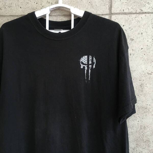 中古 アメリカ古着 GILDAN ギルダン Tシャツ メンズ Lサイズ 黒 ブラック バックプリント ビンテージ カジュアルブランド品 送料無料