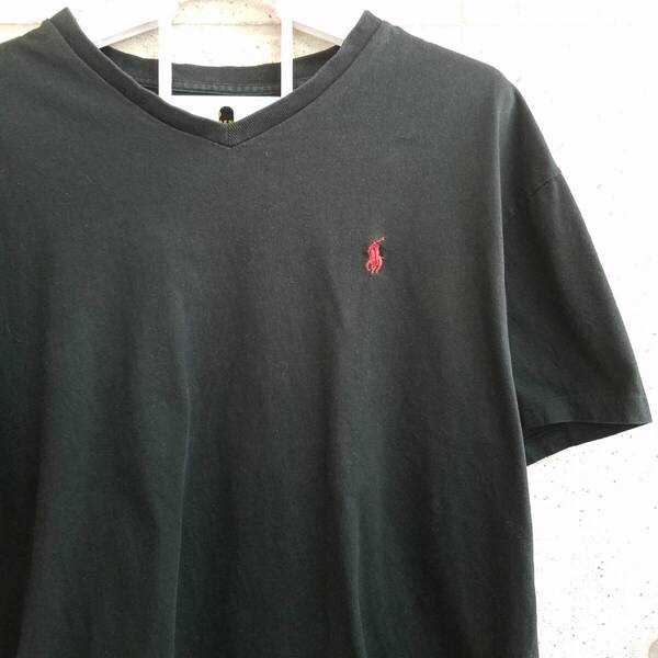 中古 アメリカ古着 POLO ポロ Tシャツ メンズ Mサイズ 黒 ブラック ビンテージ カジュアルブランド品 送料無料