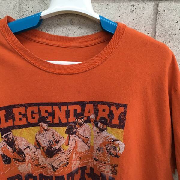 中古 アメリカ古着 Tシャツ メンズ XLサイズ相当 2L LL 橙色 オレンジ ビンテージ カジュアルブランド品 送料無料