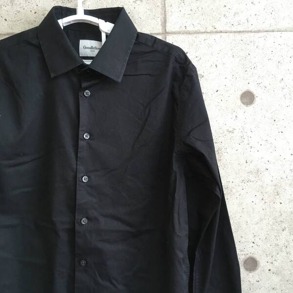 中古 アメリカ古着 Goodfellow グッドフェロー 長袖シャツ メンズ Mサイズ 黒 ブラック 無地 カジュアル おしゃれ 送料無料