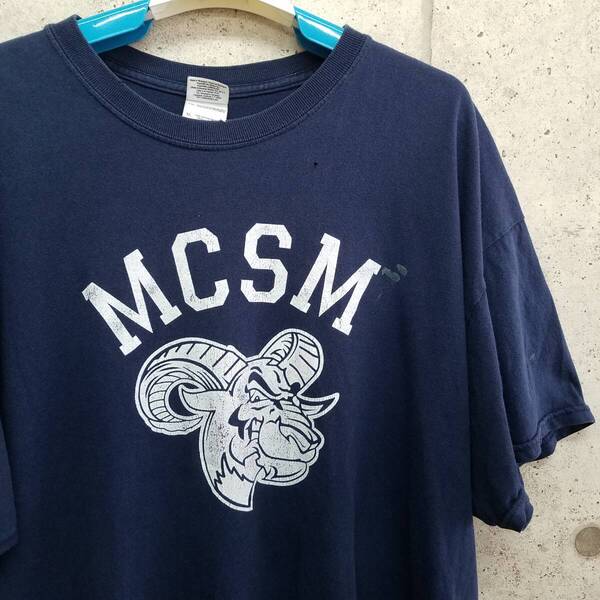 中古 アメリカ古着 GILDAN ギルダン Tシャツ メンズ XLサイズ 2L LL 紺 ネイビーブルー ビンテージ カジュアルブランド品 送料無料