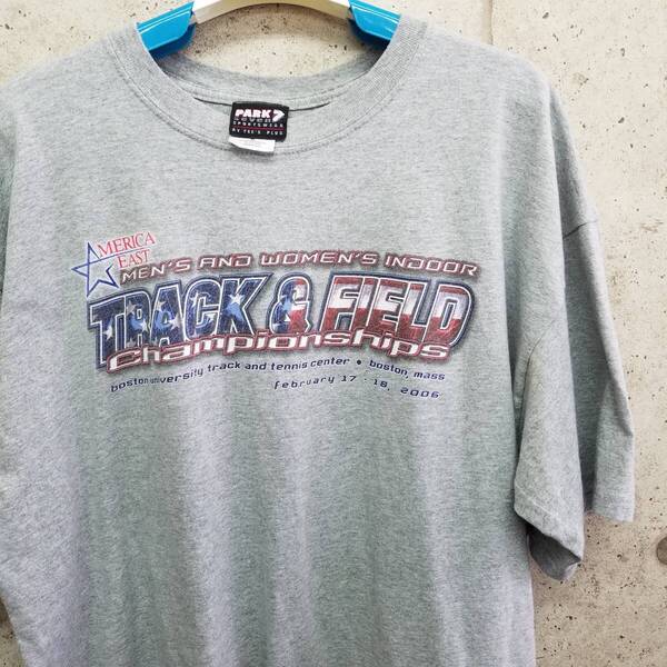 中古 アメリカ古着 PARK seven パークセブン Tシャツ メンズ XLサイズ 2L LL 灰色 グレー ビンテージ カジュアルブランド品 送料無料