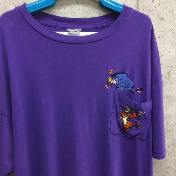 中古 アメリカ古着 The Disney Store ザディズニーストア Tシャツ メンズ 2XLサイズ相当 XXL 3L 紫 パープル ビンテージ