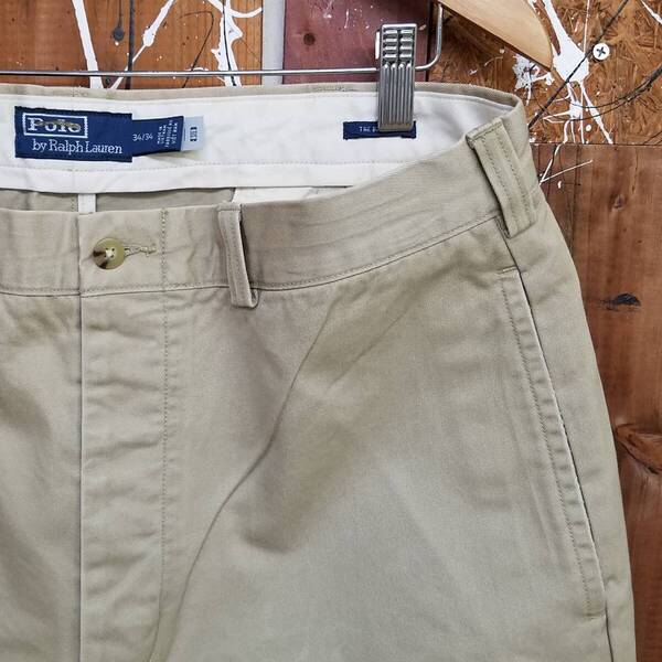 新品 アウトレット Polo Ralph Lauren ポロ ラルフローレン メンズ チノパン 34/34 コットン ズボン アイボリー 訳あり 送料無料 P1