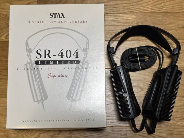 即決/送無 STAX スタックス SR-404 Limited Λ(ラムダ)生誕30周年記念 1000台限定MODEL イヤーパッド=羊皮 ケーブル=6N&純銀コート 元箱付