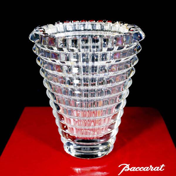 【極美品 送料込み】バカラ アイ フラワー ベース クリアー 花瓶 ②