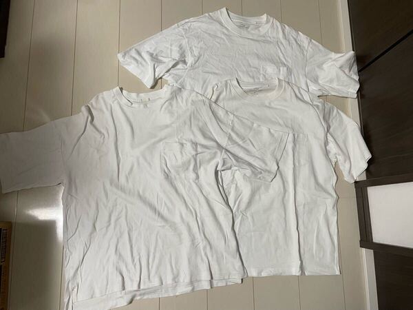 送料無料 GU ジーユーのオーバーサイズTシャツ 3着セット M 白