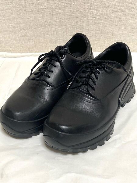フットザコーチャー foot the coacher レースアップ スニーカー 革靴 ビブラム ソール 厚底 ブラック 黒 レザー 本革 メンズ